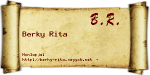 Berky Rita névjegykártya